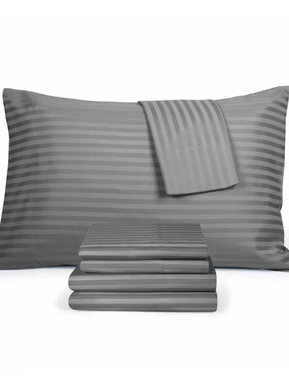 Fairfield Square Brookline 1400 TC 6 Piece Queen Sheet Set Grey $210